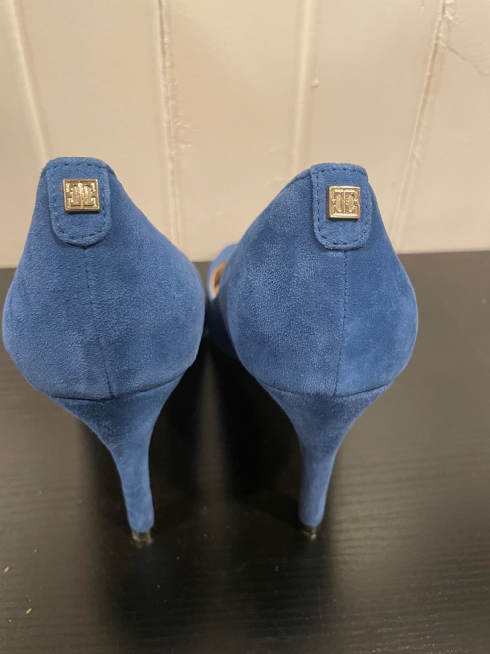 Ivanka Trump Women's Blue Suede Peep-Toe High Heels size 8.5 - Picture 5 of 6